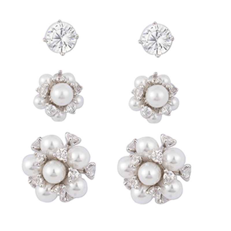 多件套珍珠花朵耳环$2.07~2.5