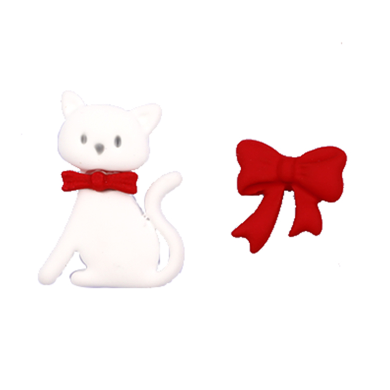 可爱蝴蝶结猫多色耳环 $0.7~1.2