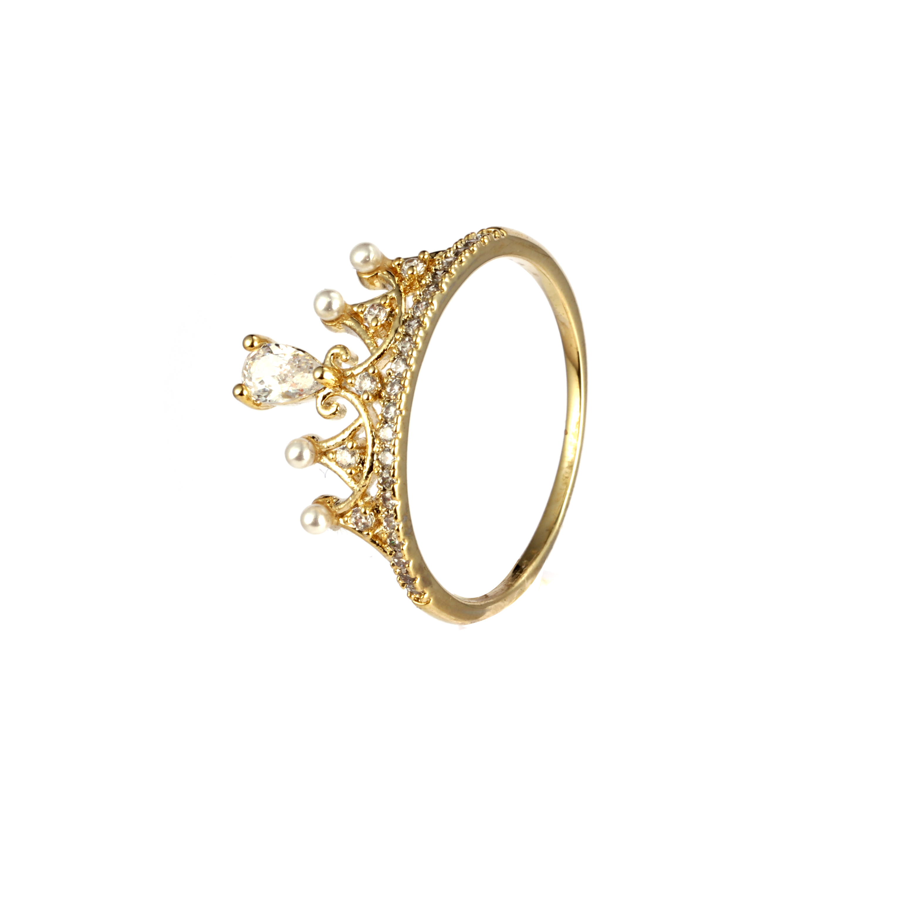 华丽皇冠方晶锆石时尚戒指 